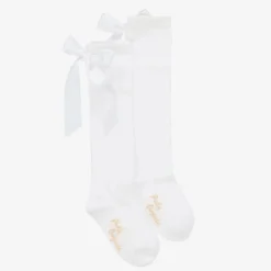Pretty Originals Socks*Girls White Cotton Bow Socks