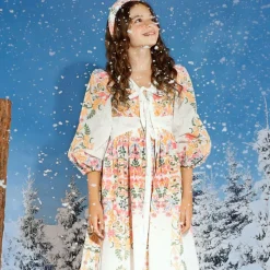 Marlo Kids Dresses*Girls White Cotton Embroidered Floral Dress