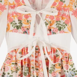 Marlo Kids Dresses*Girls White Cotton Embroidered Floral Dress