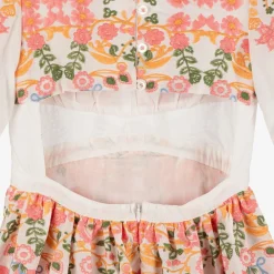 Marlo Kids Dresses*Girls White Cotton Embroidered Floral Dress
