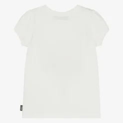 Rock Your Baby Tops*Girls White Cotton Floral T-Shirt