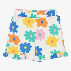 Rock Your Baby Shorts*Girls White Cotton Floral Print Shorts