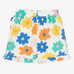 Rock Your Baby Shorts*Girls White Cotton Floral Print Shorts