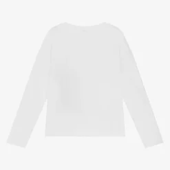 Mayoral Tops*Girls White Cotton Girl Graphic Top