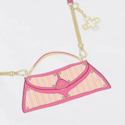 AIGNER Tops*Girls White Cotton Handbag T-Shirt