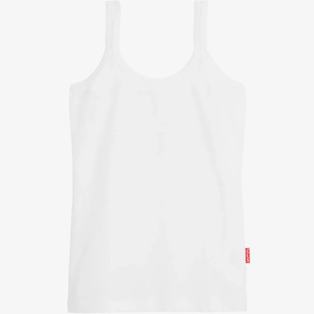 Claesens Underwear*Girls White Cotton Jersey Vest