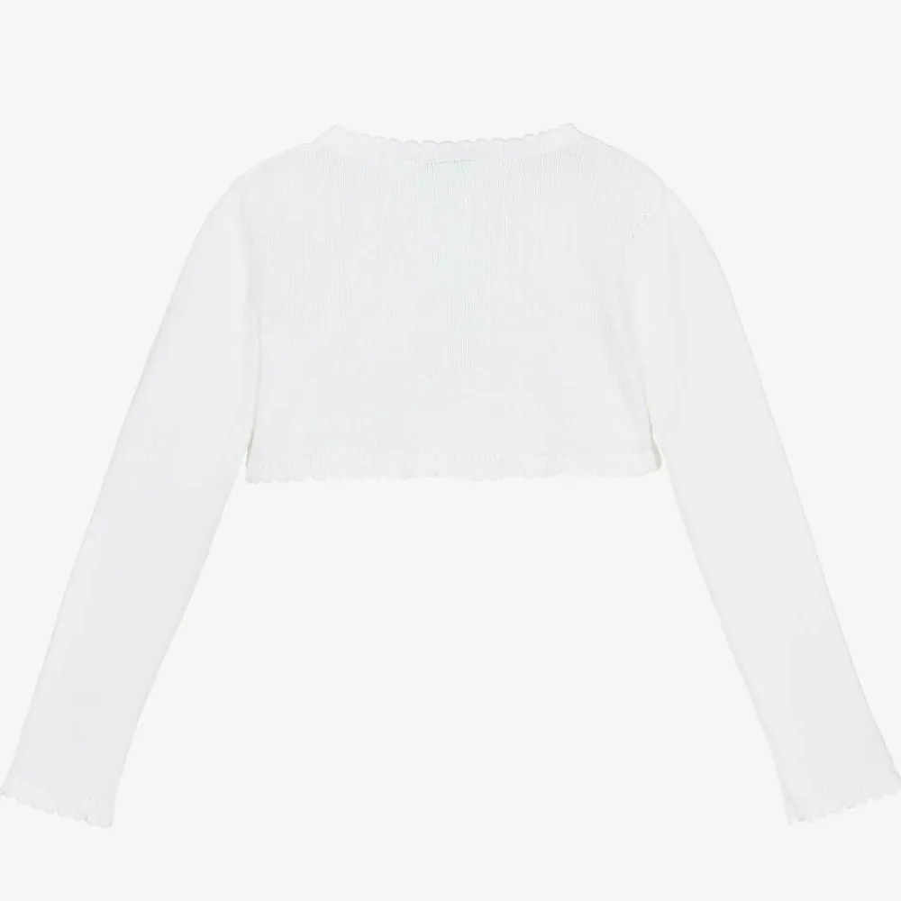 Beatrice amp; George Tops*Girls White Cotton Knit Bolero Cardigan