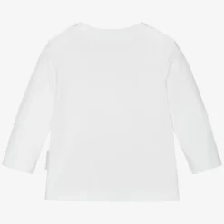 Moncler Enfant Tops*Girls White Cotton Logo Top