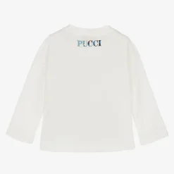 PUCCI Tops*Girls White Cotton Onde Top