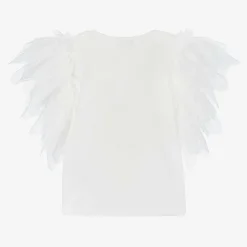 Angels Face Tops*Girls White Cotton 3rd Birthday T-Shirt Snowdrop