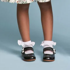 Story Loris Socks*Girls White Cotton Ruffle Socks