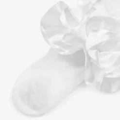 Caramelo Kids Tights*Girls White Cotton Ruffle Tights