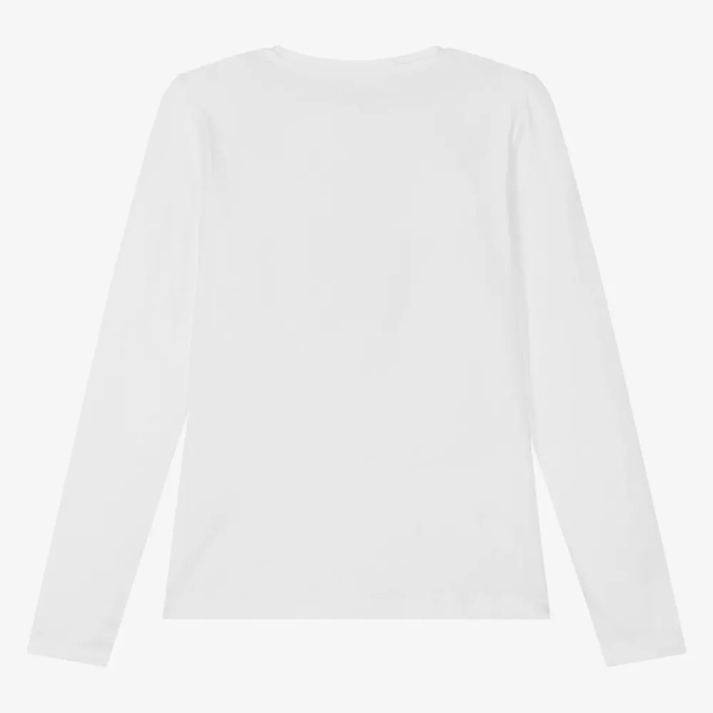 Guess Tops*Girls White Cotton Sequin Top