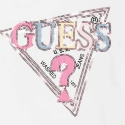 Guess Tops*Girls White Cotton Sequin Top