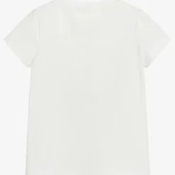 Childrensalon Occasions Tops*Girls White Cotton Sequin Butterfly T-Shirt