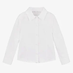 Balloon Chic Tops*Girls White Cotton Shirt