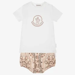Moncler Enfant Outfit Sets*Girls White Cotton Shorts Set