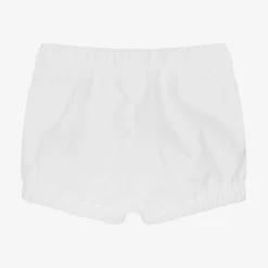 Moncler Enfant Shorts*Girls White Cotton Shorts