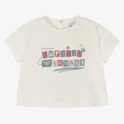Emporio Armani Tops*Girls White Cotton T-Shirt
