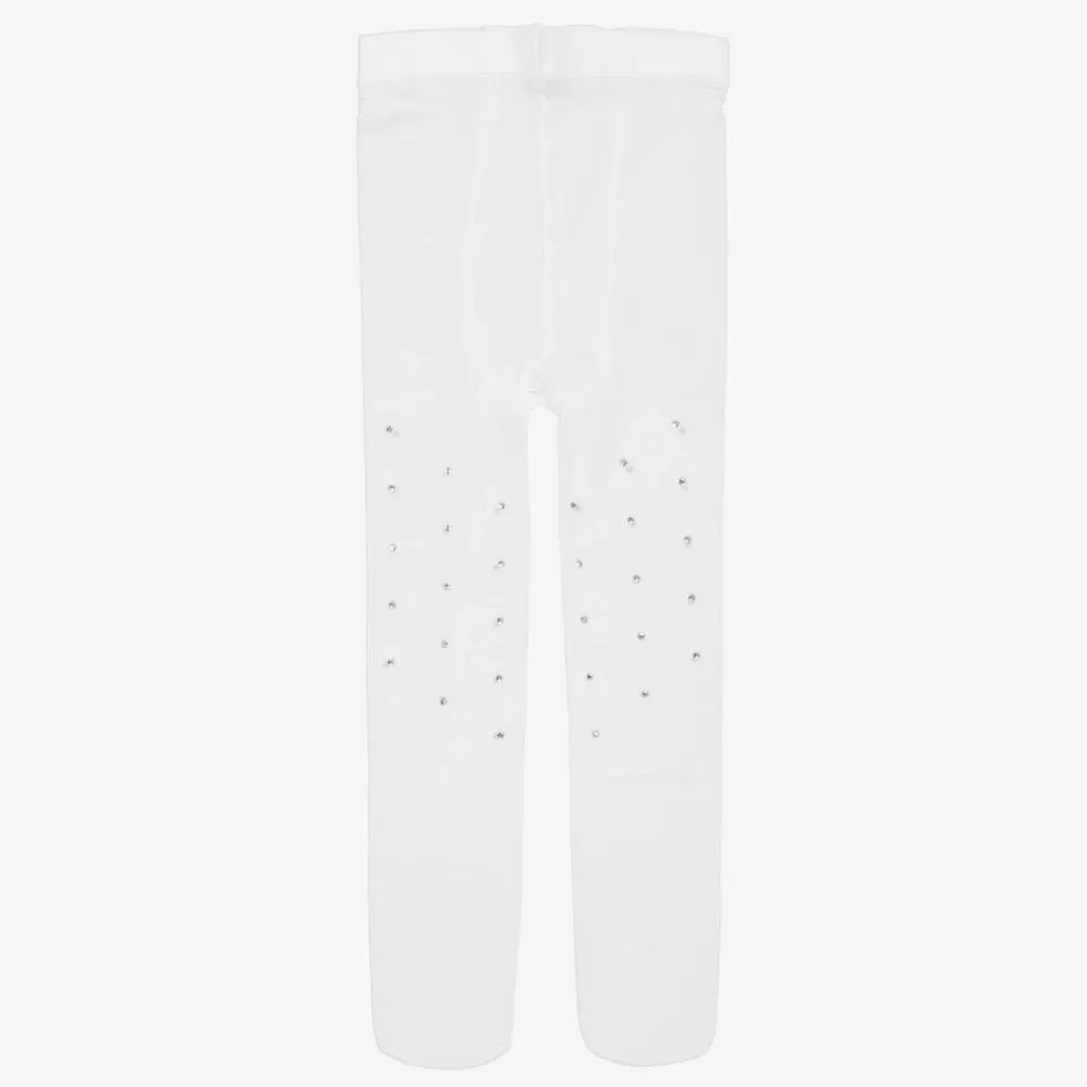 Sevva Tights*Girls White Diamanté Tights