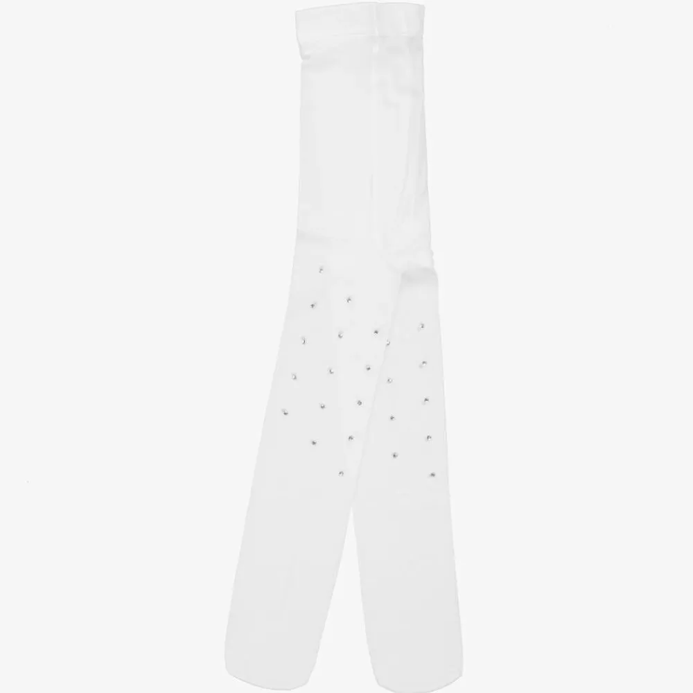 Sevva Tights*Girls White Diamanté Tights