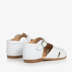 Beatrice amp; George Traditional Shoes|Bar Shoes*Girls White Embroidered Floral Leather Shoes