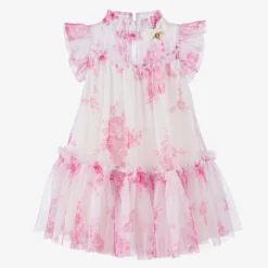 Angels Face Dresses*Girls White Floral Tulle Dress Begonia