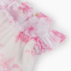 Angels Face Dresses*Girls White Floral Tulle Dress Begonia