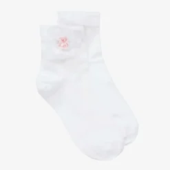 Story Loris Socks*Girls White Flower Cotton Socks