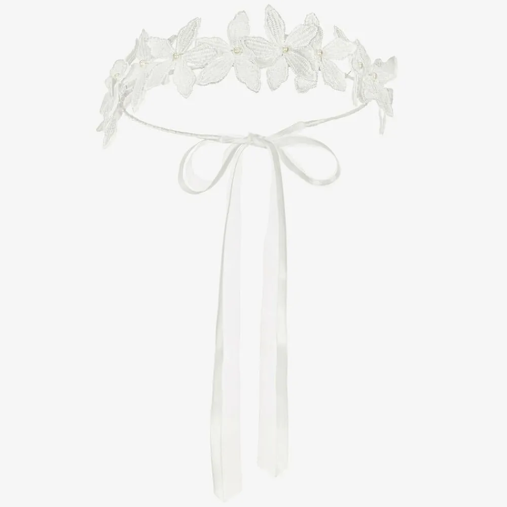 Sienna Likes To Party Hair Accessories*Girls White Flower Garland