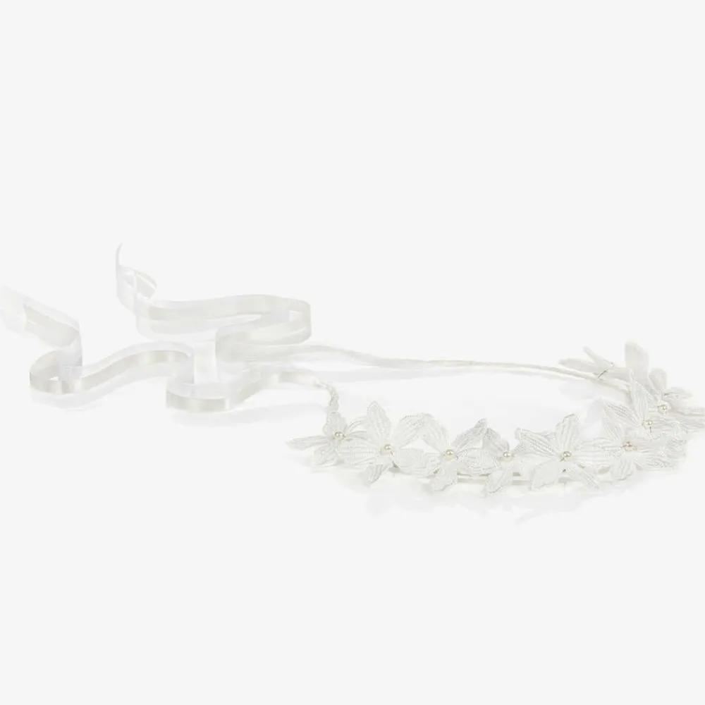 Sienna Likes To Party Hair Accessories*Girls White Flower Garland