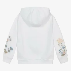Givenchy Tops*Girls White Flower Print Cotton Hoodie