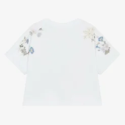 Givenchy Tops*Girls White Flower Print Cotton T-Shirt