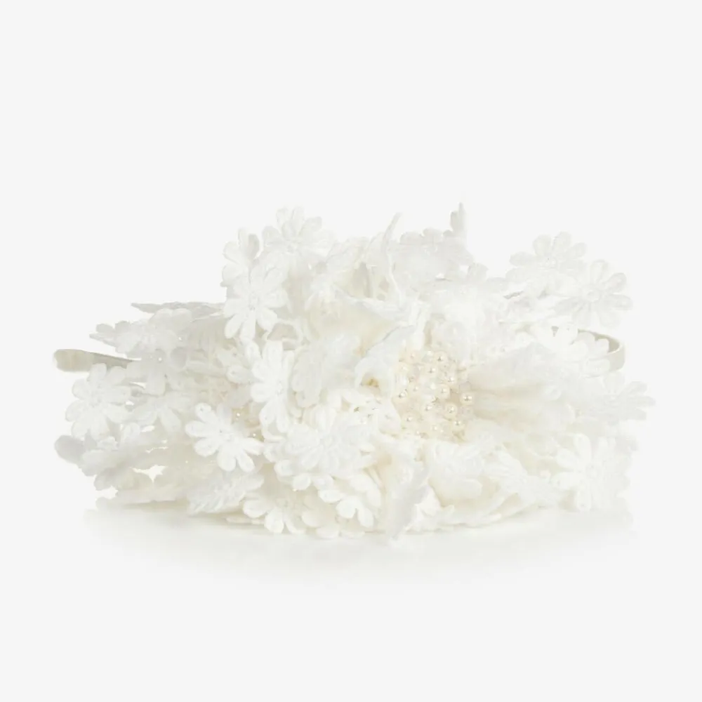 Sienna Likes To Party Hair Accessories*Girls White Flowers Hairband