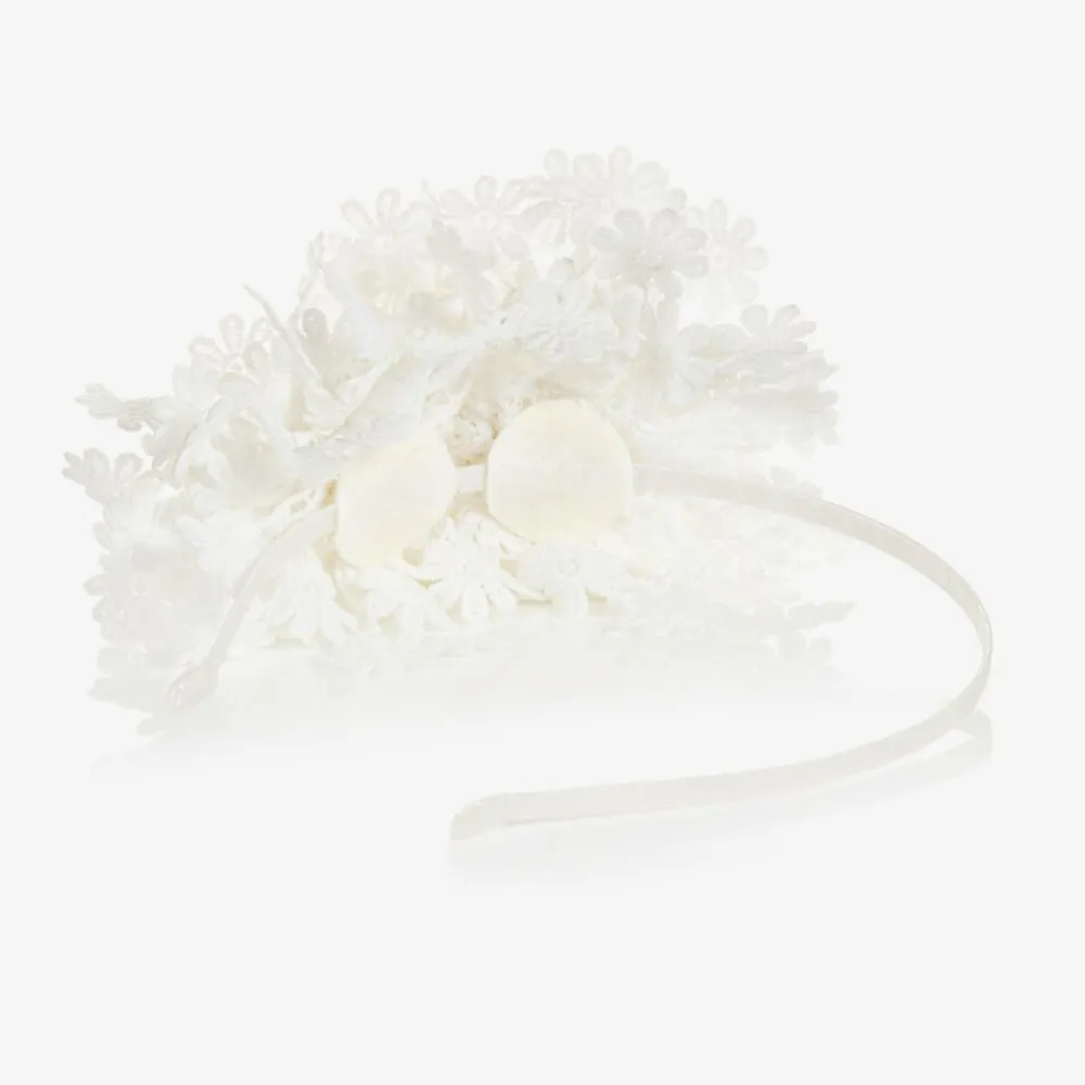 Sienna Likes To Party Hair Accessories*Girls White Flowers Hairband