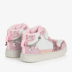 Lelli Kelly Trainers*Girls White Glitter Bracelet High-Top Trainers