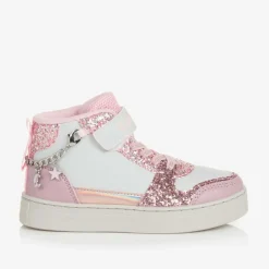 Lelli Kelly Trainers*Girls White Glitter Bracelet High-Top Trainers