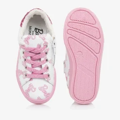 Monnalisa Trainers|Trainers*Girls White Leather Barbie Trainers