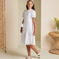 Dolce amp; Gabbana Sandals|Sandals*Girls White Leather Crochet Sandals