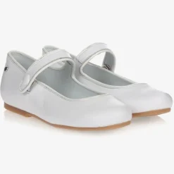 Manuela de Juan Pumps & Ballerinas|Pumps & Ballerinas*Girls White Leather Pumps