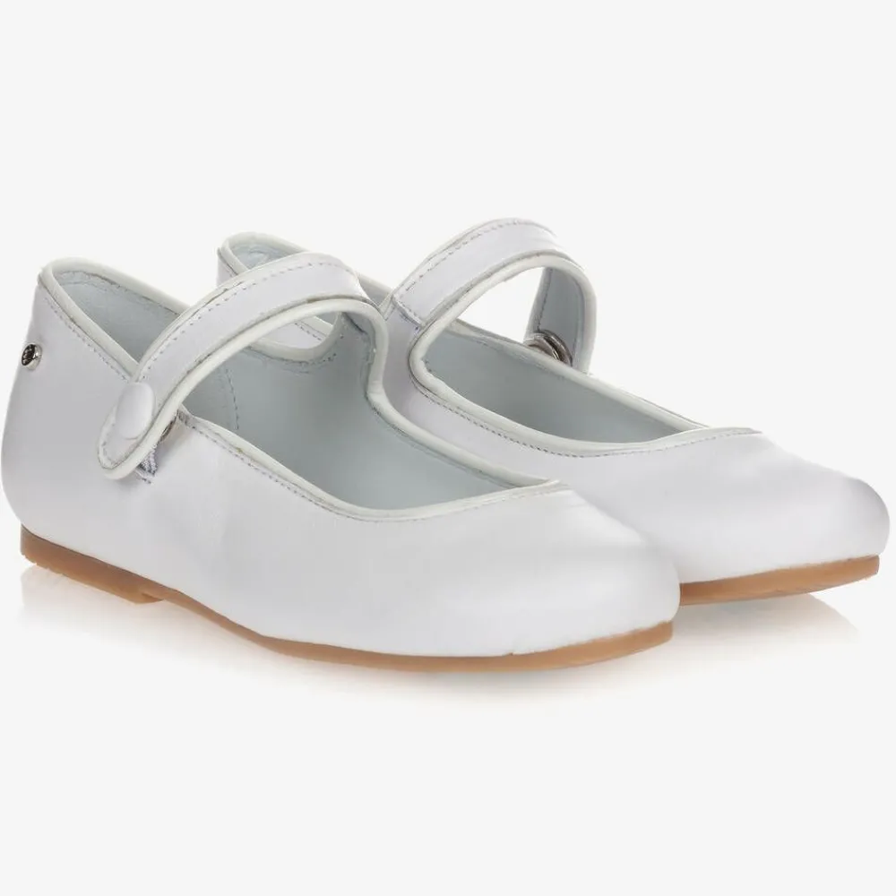 Manuela de Juan Pumps & Ballerinas|Pumps & Ballerinas*Girls White Leather Pumps