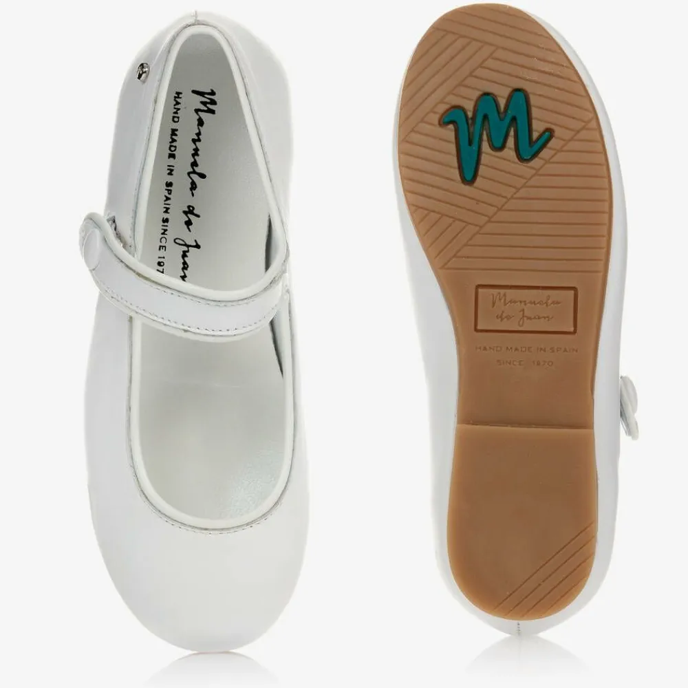 Manuela de Juan Pumps & Ballerinas|Pumps & Ballerinas*Girls White Leather Pumps