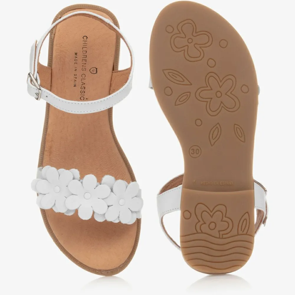 Childrens Classics Sandals|Sandals*Girls White Leather Sandals