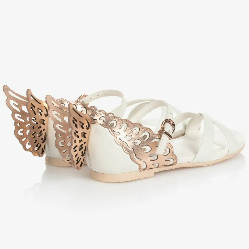 Sophia Webster Mini Sandals*Girls White Leather Sandals