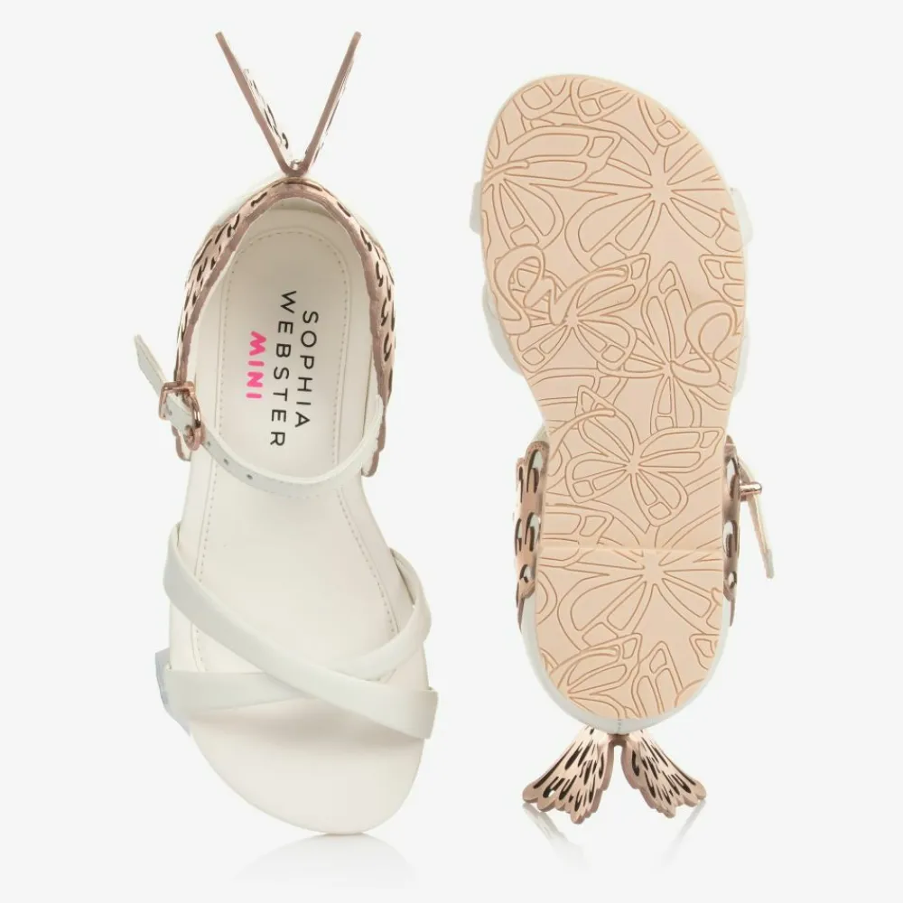 Sophia Webster Mini Sandals*Girls White Leather Sandals