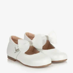 Childrens Classics Traditional Shoes|Bar Shoes*Girls White Leather Shoes