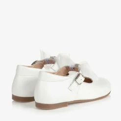 Childrens Classics Traditional Shoes|Bar Shoes*Girls White Leather Shoes