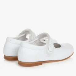 Childrens Classics Bar Shoes|Bar Shoes*Girls White Leather Shoes