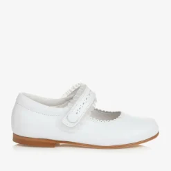 Childrens Classics Bar Shoes|Bar Shoes*Girls White Leather Shoes