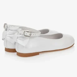 Childrens Classics Bar Shoes|Bar Shoes*Girls White Leather Shoes